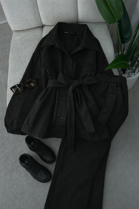 طقم جينز اسود مميز