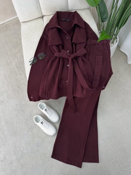 طقم جينز بوردو مميز