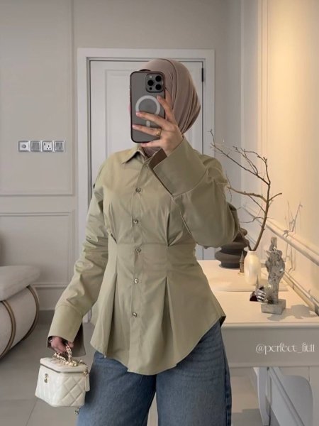 قميص مخصر زيتي