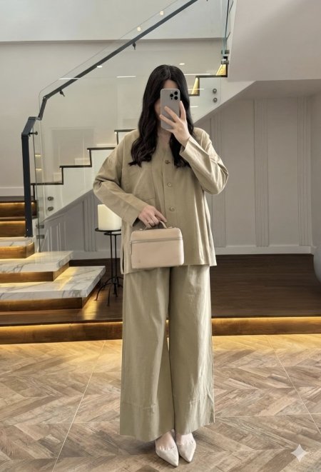 طقم صيفي زيتي