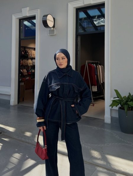 طقم جينز كحلي