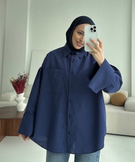 قميص اوفر سايز كحلي