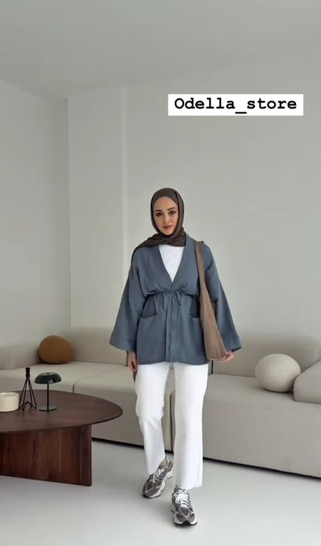 كيمونو موسلين ازرق