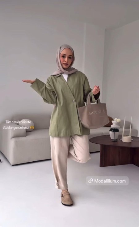 كيمونو زيتي مع زر