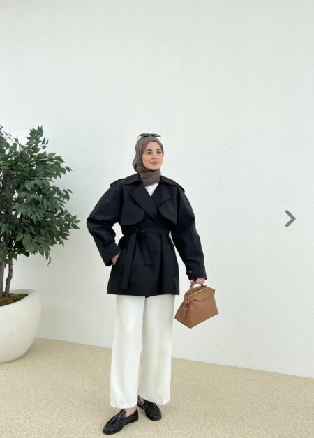 ترانشكوت اسود قصير