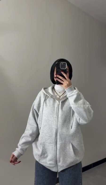 سويتر قطن رمادي