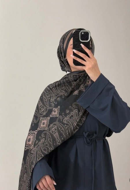 شال حرير مكس اسود