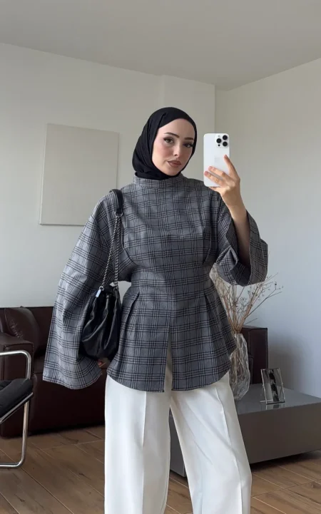بلوز كروهات رمادي
