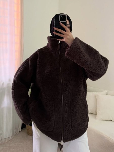 جكيت فرو تريند بني